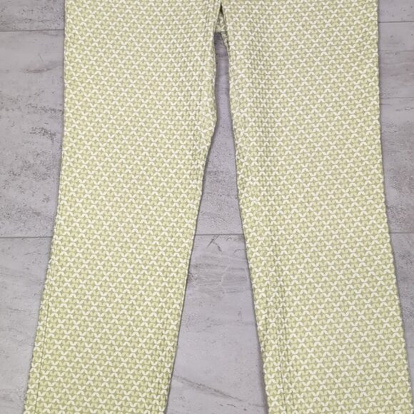 LouLou Diamond Straight Leg Pants Stretch Patterned Textured Spring - Picture 3 of 11